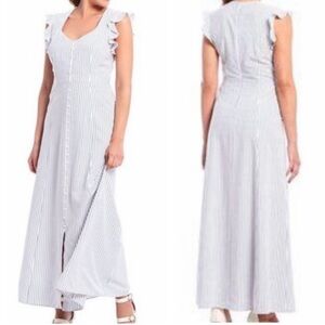 Gianni Bini Lara Stripe Flutter Sleeve Maxi Dress- good as new!